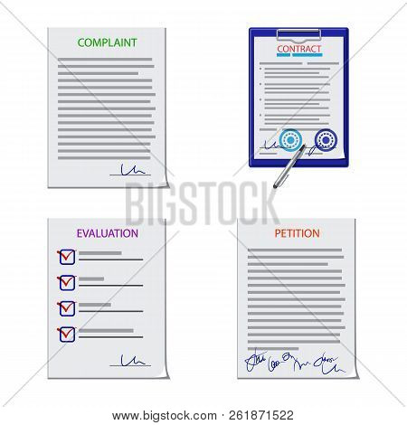 Isolated Object Of Form And Document Symbol. Collection Of Form And Mark Stock Vector Illustration.