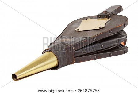Old pair of bellows isolated on white background