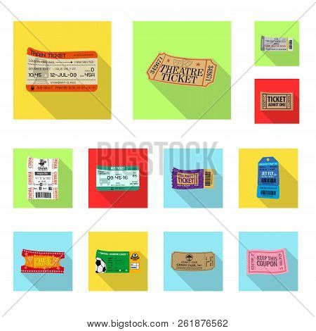 Vector Illustration Of Ticket And Admission Symbol. Collection Of Ticket And Event Stock Symbol For 