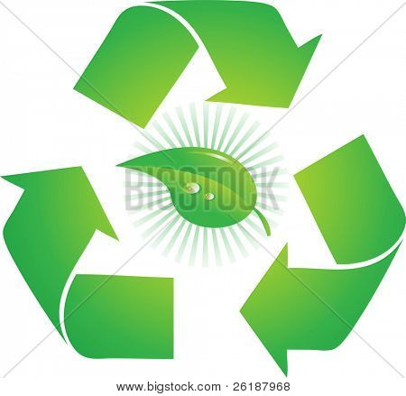 recicl o sinal com uma folha