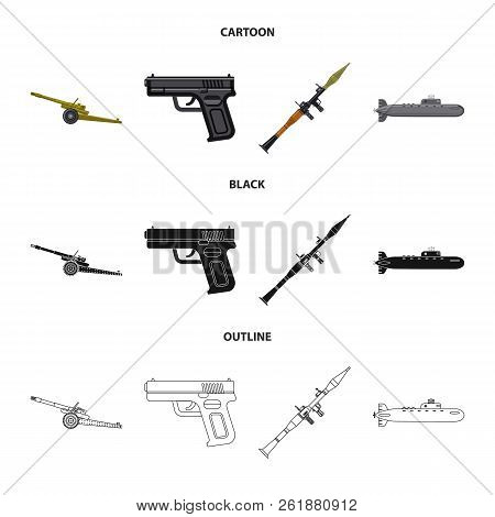 Vector Design Of Weapon And Gun Icon. Collection Of Weapon And Army Vector Icon For Stock.