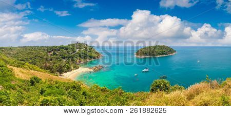 Panorama Of  Yanui Beach At Phuket In Thailand In A Summer Day