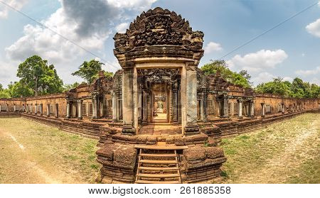 Panorama Of Banteay Samre Temple In Complex Angkor Wat In Siem Reap, Cambodia In A Summer Day