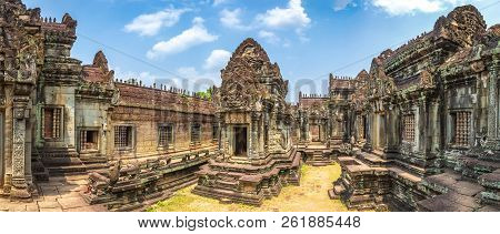 Panorama Of Banteay Samre Temple In Complex Angkor Wat In Siem Reap, Cambodia In A Summer Day