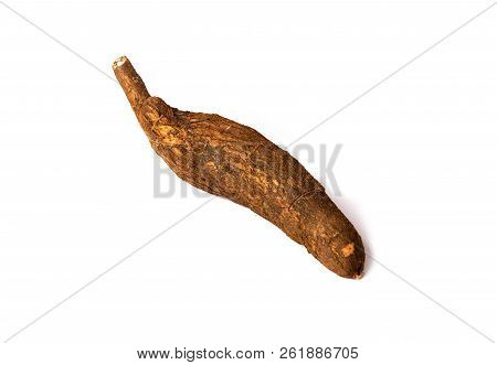 Tapioca Root On White Background Isolated, Healthy Food