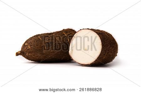 Tapioca Root On White Background Isolated, Healthy Food