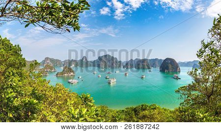 Panorama Of Halon Bay, Vietnam In A Summer Day