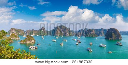 Panorama Of Halon Bay, Vietnam In A Summer Day