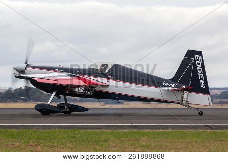 Avalon, Australia - February 27, 2013: Melissa Andrzejewski Flying An Edge 540 Aerobatic Aircraft.