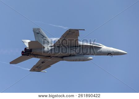 Avalon, Australia - March 3, 2013: Royal Australian Air Force (raaf) Boeing F/a-18f Super Hornet Mul