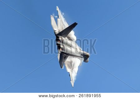 Avalon, Australia - March 1, 2013: United States Air Force (usaf) Lockheed Martin F-22a Raptor Fifth