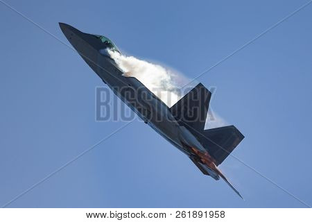 Avalon, Australia - March 1, 2013: United States Air Force (usaf) Lockheed Martin F-22a Raptor Fifth