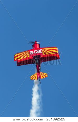 Avalon, Australia - March 2, 2013: 13 Time Australian Aerobatic Champion Chris Sperou Flying His Pit