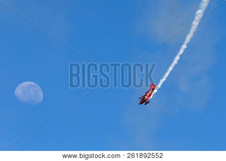 Avalon, Australia - March 2, 2013: 13 Time Australian Aerobatic Champion Chris Sperou Flying His Pit