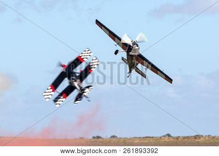 Avalon, Australia - March 2, 2013: Melissa Andrzejewski Flying An Edge 540 Aerobatic Aircraft With S