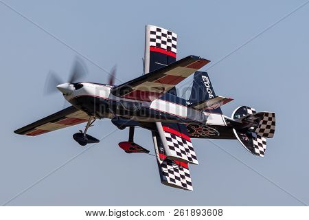 Avalon, Australia - March 2, 2013: Melissa Andrzejewski Flying An Edge 540 Aerobatic Aircraft With S
