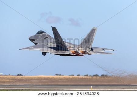 Avalon, Australia - March 2, 2013: United States Air Force (usaf) Lockheed Martin F-22a Raptor Fifth