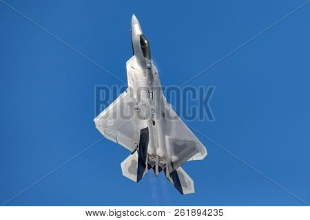 Avalon, Australia - March 2, 2013: United States Air Force (usaf) Lockheed Martin F-22a Raptor Fifth