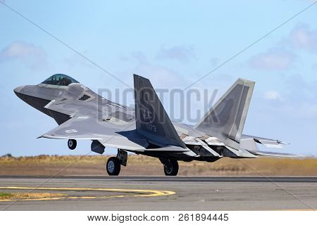 Avalon, Australia - March 2, 2013: United States Air Force (usaf) Lockheed Martin F-22a Raptor Fifth