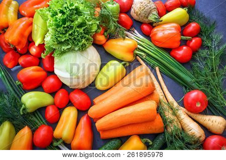 A Rich Variety Of Food Photography Vegetables.
A Rich Variety Of Autumn Colorful Bright And Fresh Ve