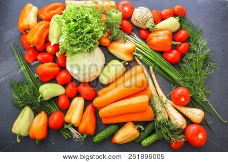 A Rich Variety Of Food Photography Vegetables.
A Rich Variety Of Autumn Colorful Bright And Fresh Ve