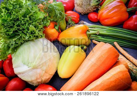 A Rich Variety Of Food Photography Vegetables.
A Rich Variety Of Autumn Colorful Bright And Fresh Ve