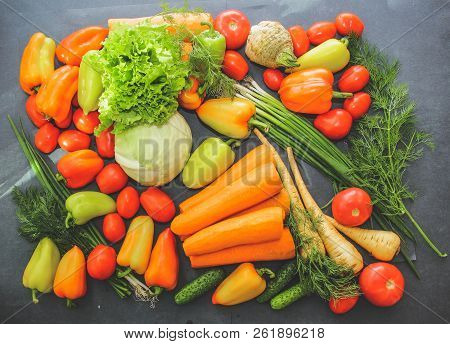A Rich Variety Of Food Photography Vegetables.
A Rich Variety Of Autumn Colorful Bright And Fresh Ve