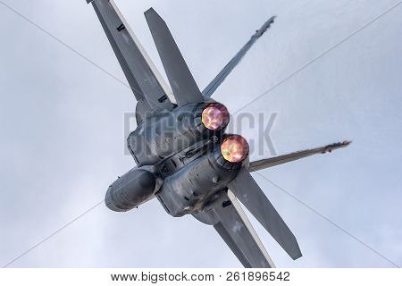 Avalon, Australia - February 26, 2013: Royal Australian Air Force (raaf) Boeing F/a-18f Super Hornet