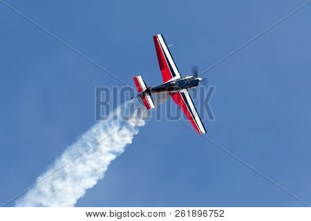 Avalon, Australia - March 3, 2013: Melissa Andrzejewski Flying An Edge 540 Aerobatic Aircraft.