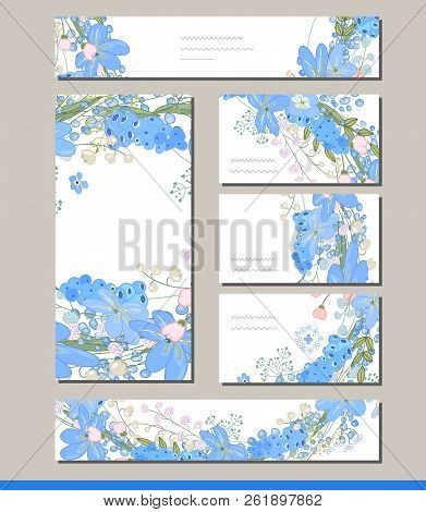 Muscari Set With Visitcards And Greeting Templates