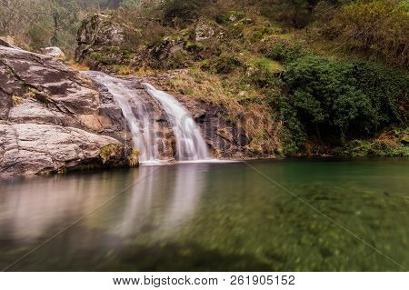 Natural Pool In The River In Mougas, Galicia