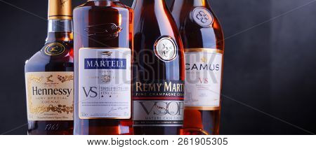 Bottles Of Famous Cognac Brands