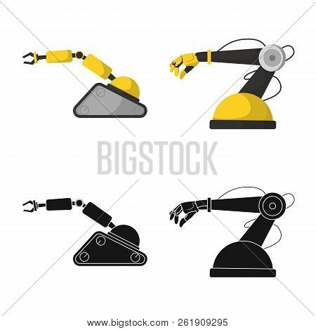 Vector Design Of Robot And Factory Icon. Set Of Robot And Space Vector Icon For Stock.