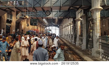 Passengers Waiting For Their Train At Lahore Station, Pakistan 01/07/2018
