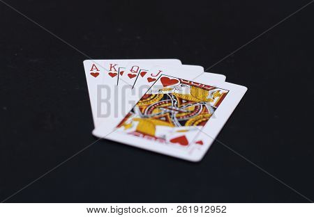 Poker Hearts Of J Q K A Playing Cards Isolated