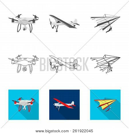 Vector Illustration Of Plane And Transport Icon. Collection Of Plane And Sky Stock Vector Illustrati