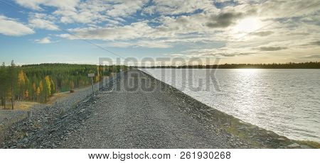 Dam At Gallejaur In Vasterbotten In Sweden.