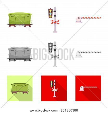 Vector Illustration Of Train And Station Logo. Collection Of Train And Ticket Stock Vector Illustrat