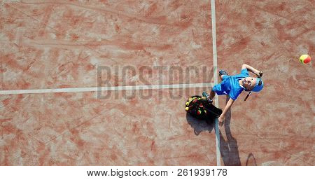 Aerial Tennis Serve.
