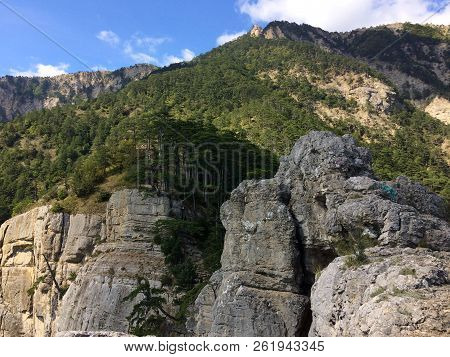 Nature In The Mountains On The Southern Coast Of Crimea. Botkin, Tarakhtashskaya, Miskhorskaya Trail
