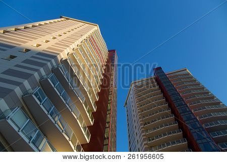 Genoa, Italy, October 30, 2016 - Modern City Condo, Building In Genoa, Italy.