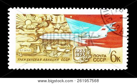 Soviet Union - Circa 1973 : Cancelled Postage Stamp Printed By Soviet Union, That Celebrates  50th A