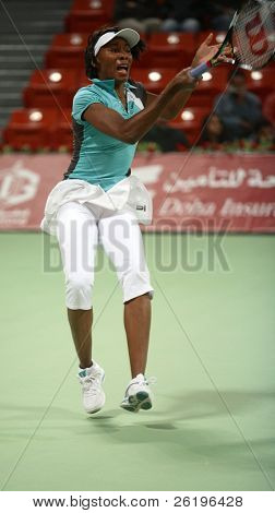 Katar toplam açık, Doha, Hazi tarihinde star Venus Williams onun ilk single oynarken ABD tenis maçı