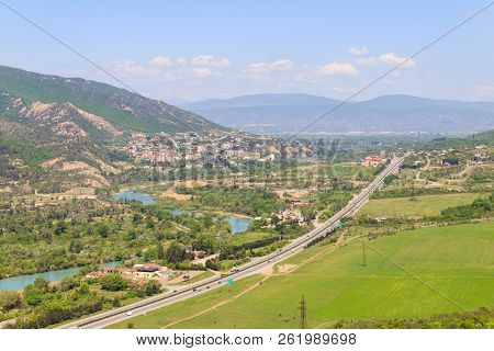 Aerial View On Old Town Mtskheta In Georgia