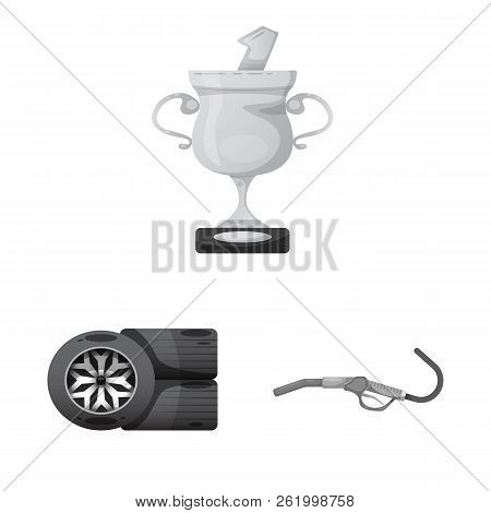 Vector Design Of Car And Rally Icon. Set Of Car And Race Vector Icon For Stock.