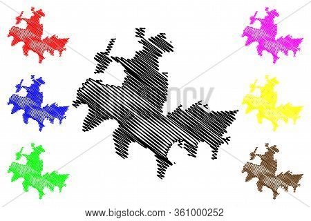 Krasnodar City (russian Federation, Russia) Map Vector Illustration, Scribble Sketch City Of Krasnod