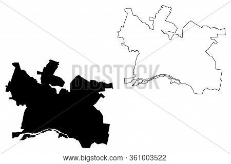 Zhytomyr City (ukraine) Map Vector Illustration, Scribble Sketch City Of Zhytomyr Map