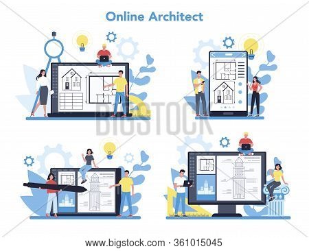 Online Architecture Platform On Differernt Device Concept Set