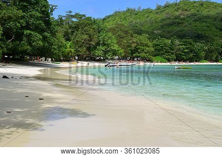 View On Tropical Bay Port Launay Marine National Park, Mahe, Seychelles Island