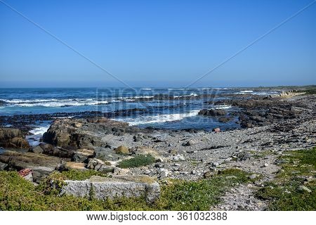 Ocean At Robben Island In Cape Town South Africa